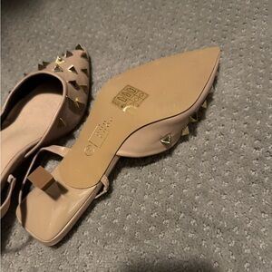 Gold studded kitten heels